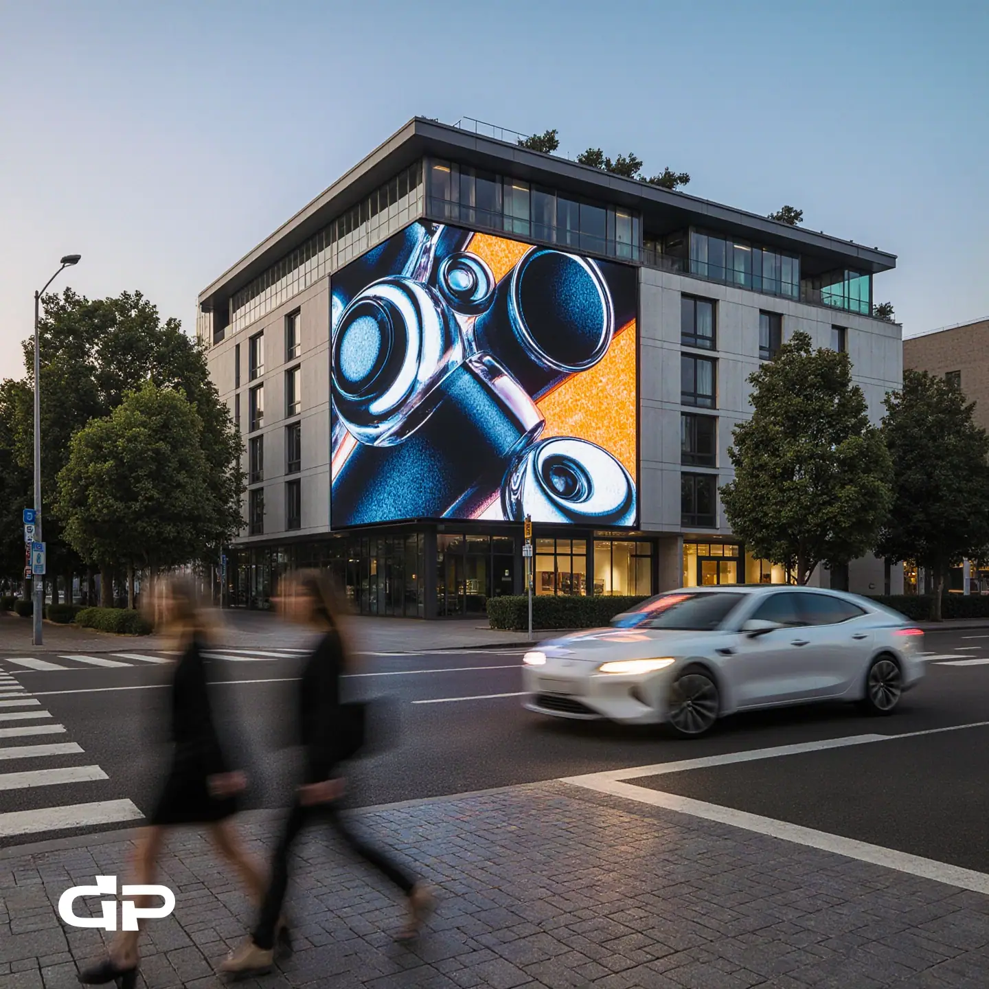 Рекламный LED-экран для офисного здания в Кемерово